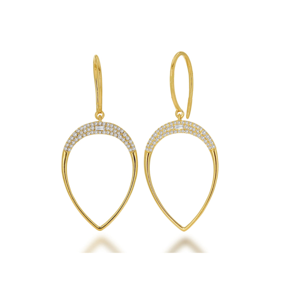 14k Yellow Gold Rachel Reid Diamond Pear - Shaped Drop Earrings