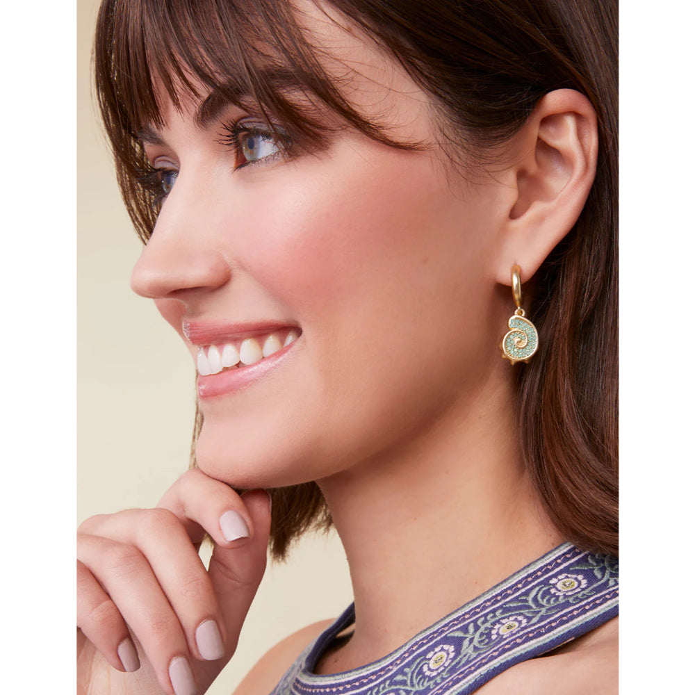 Spartina Ocean-Inspired Sea Foam Nautilus Drop Earrings for Women