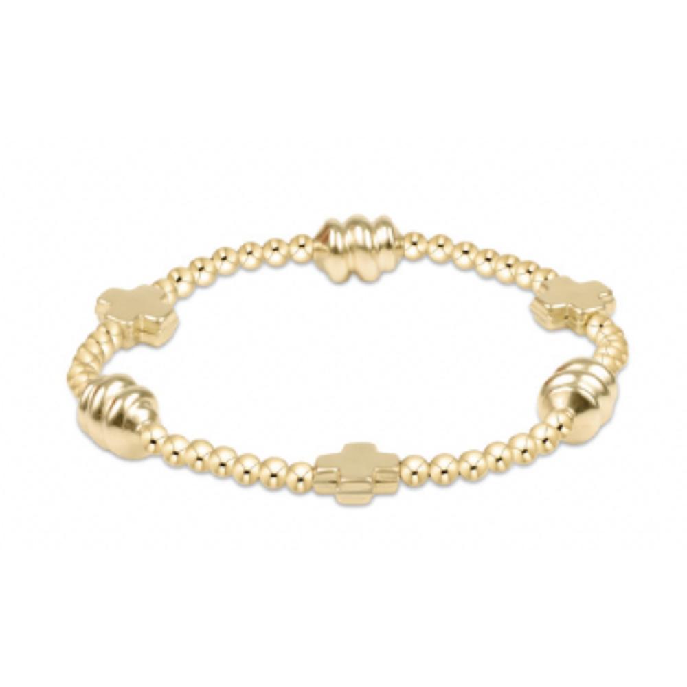 Enchanting eNewton 6.25 Signature Gold Pattern 3mm Cross Admire Bead Bracelet