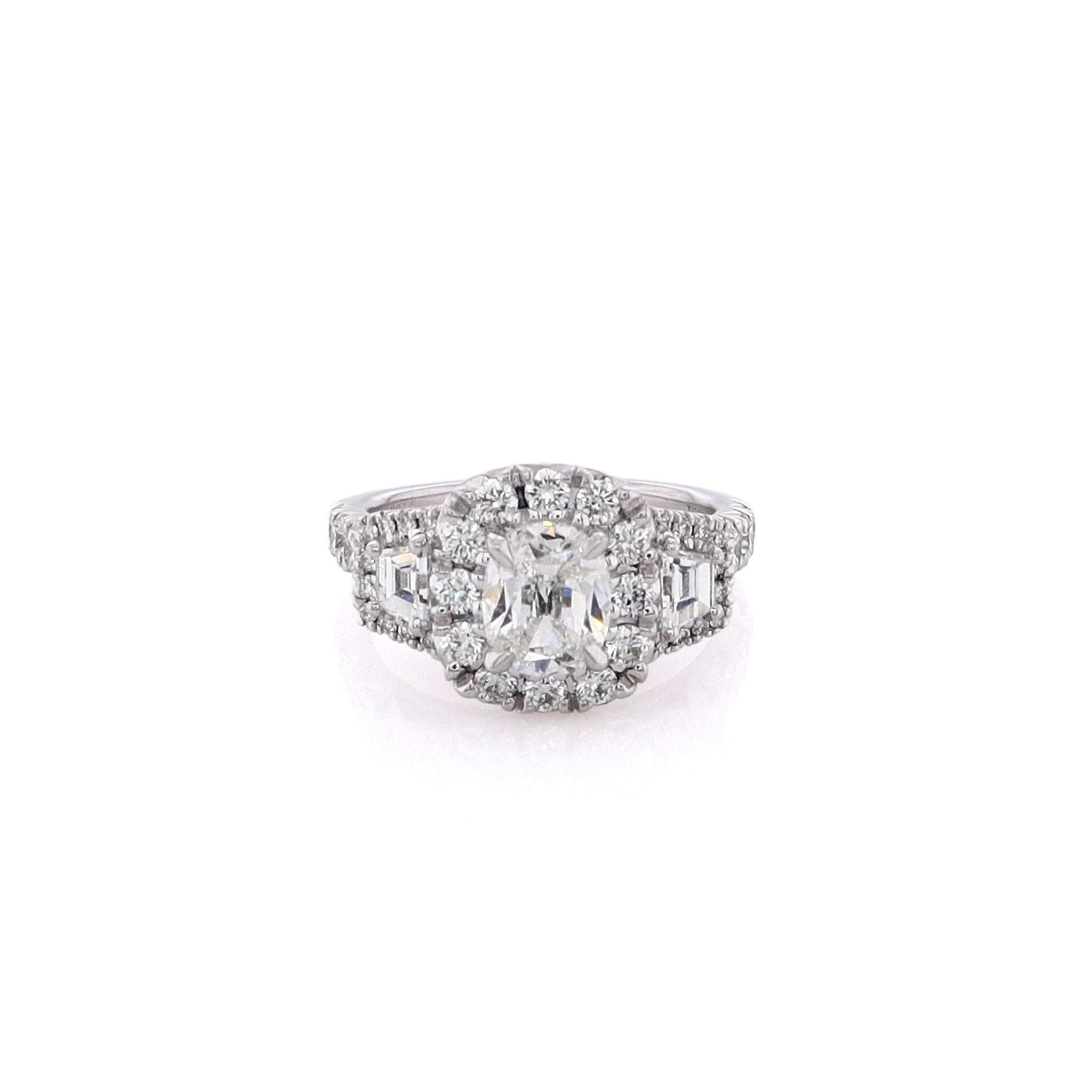 18K White Gold Engagement Ring by Estate Henri Daussi with GIA Certified 1.01ct Diamond