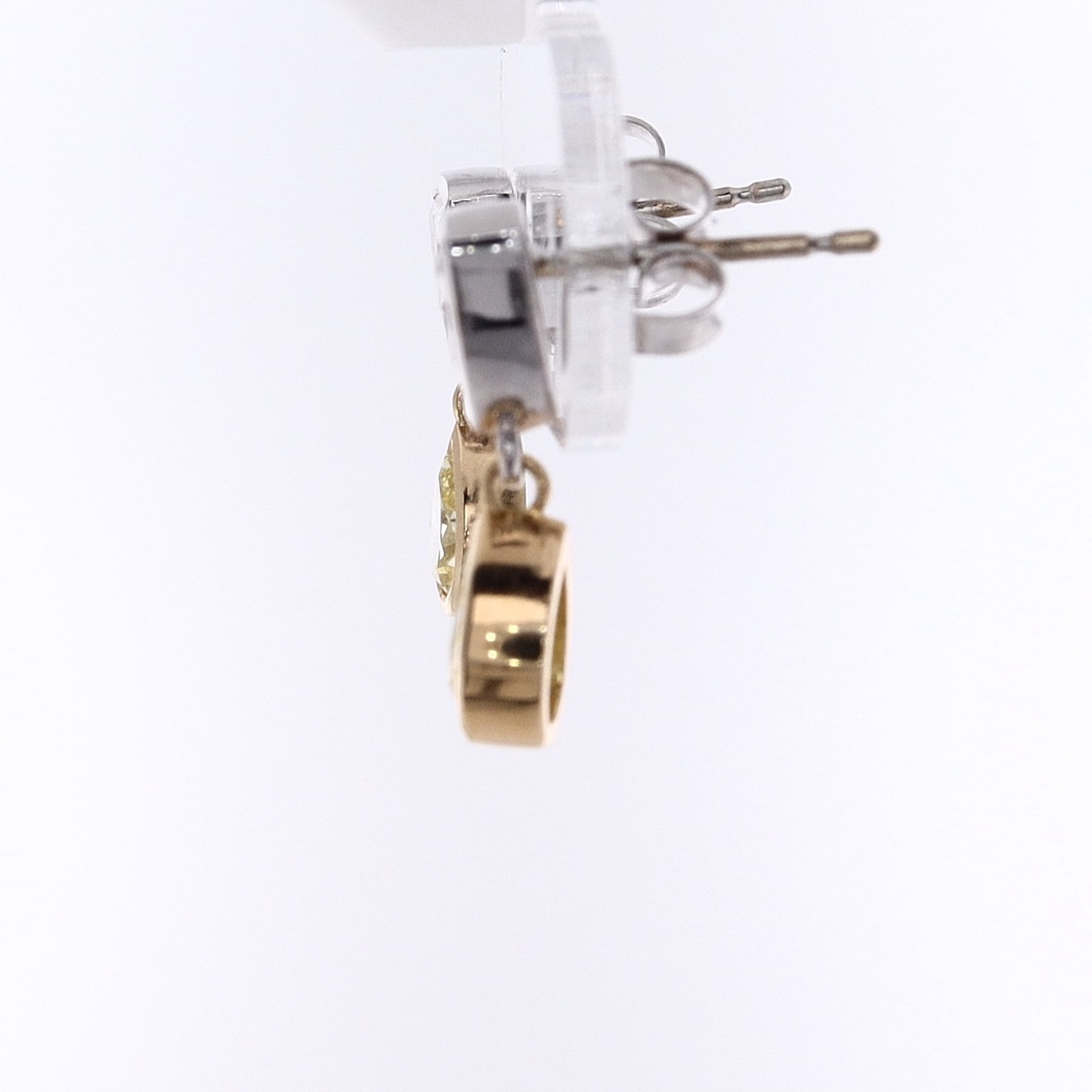 Exquisite Estate 18 Karat White and Yellow Gold Two-Tone Diamond Stud and Dangle Earrings