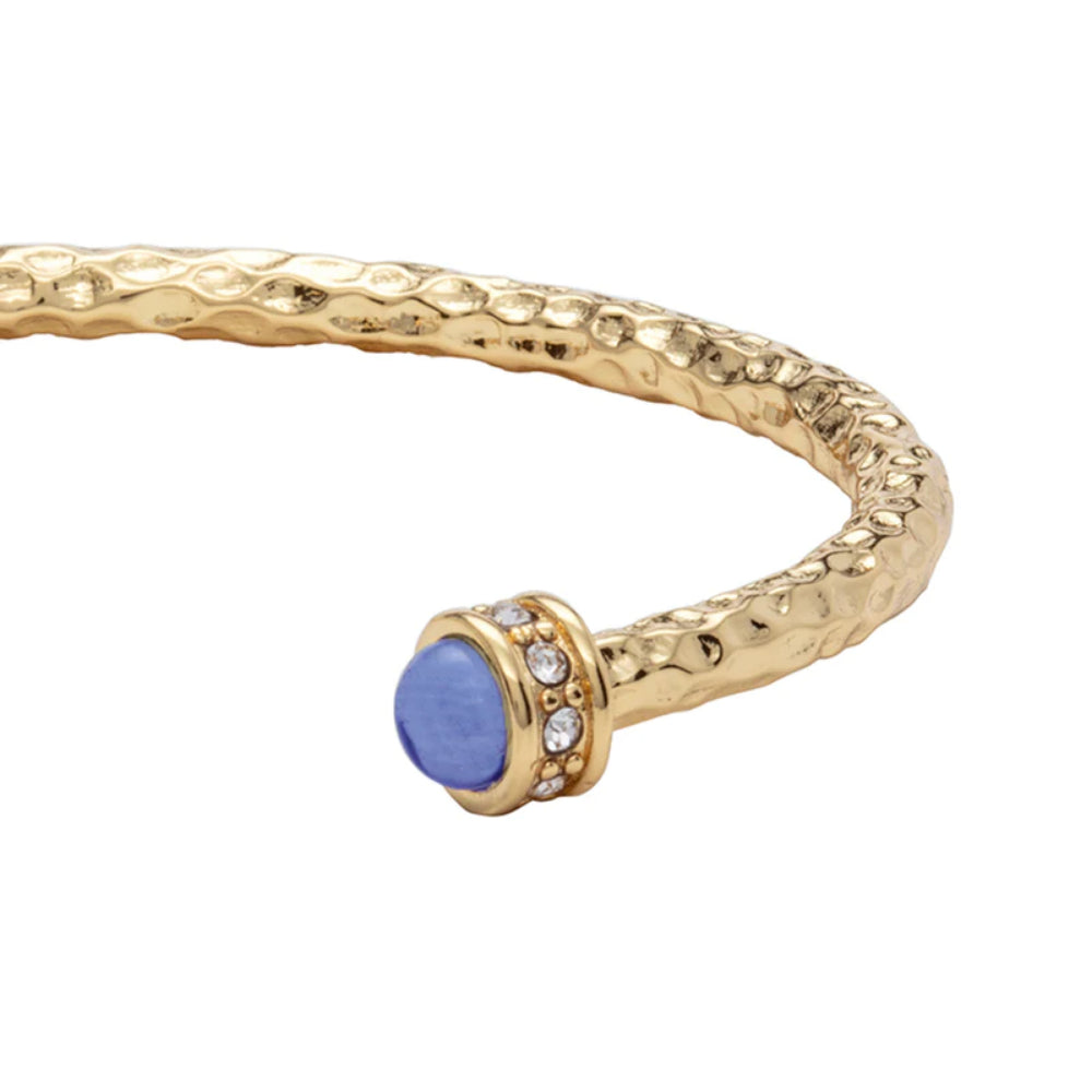 18ct Gold Plated Premium Brass Halcyon Days Hammered Torque Bangle