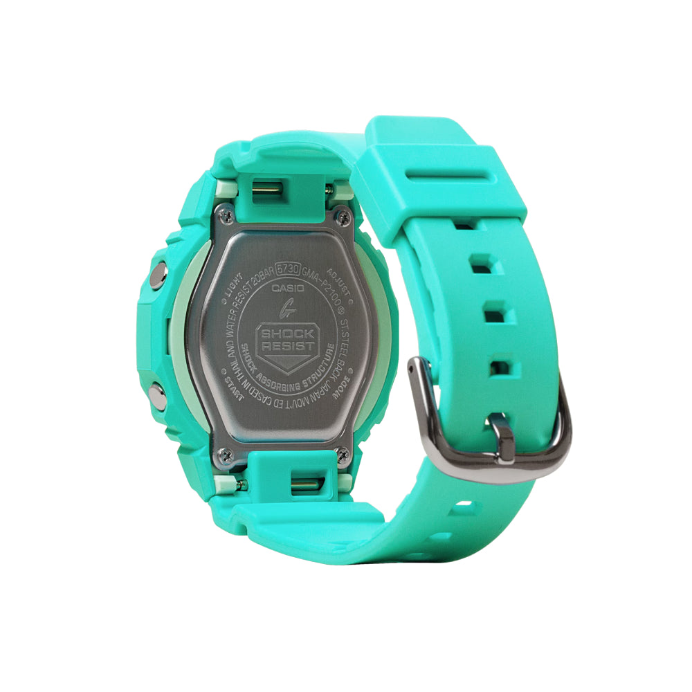 Casio G-Shock Ladies Analog - Digital Watch in Stunning Teal Blue Color (Model GMAP2100 - 2A)