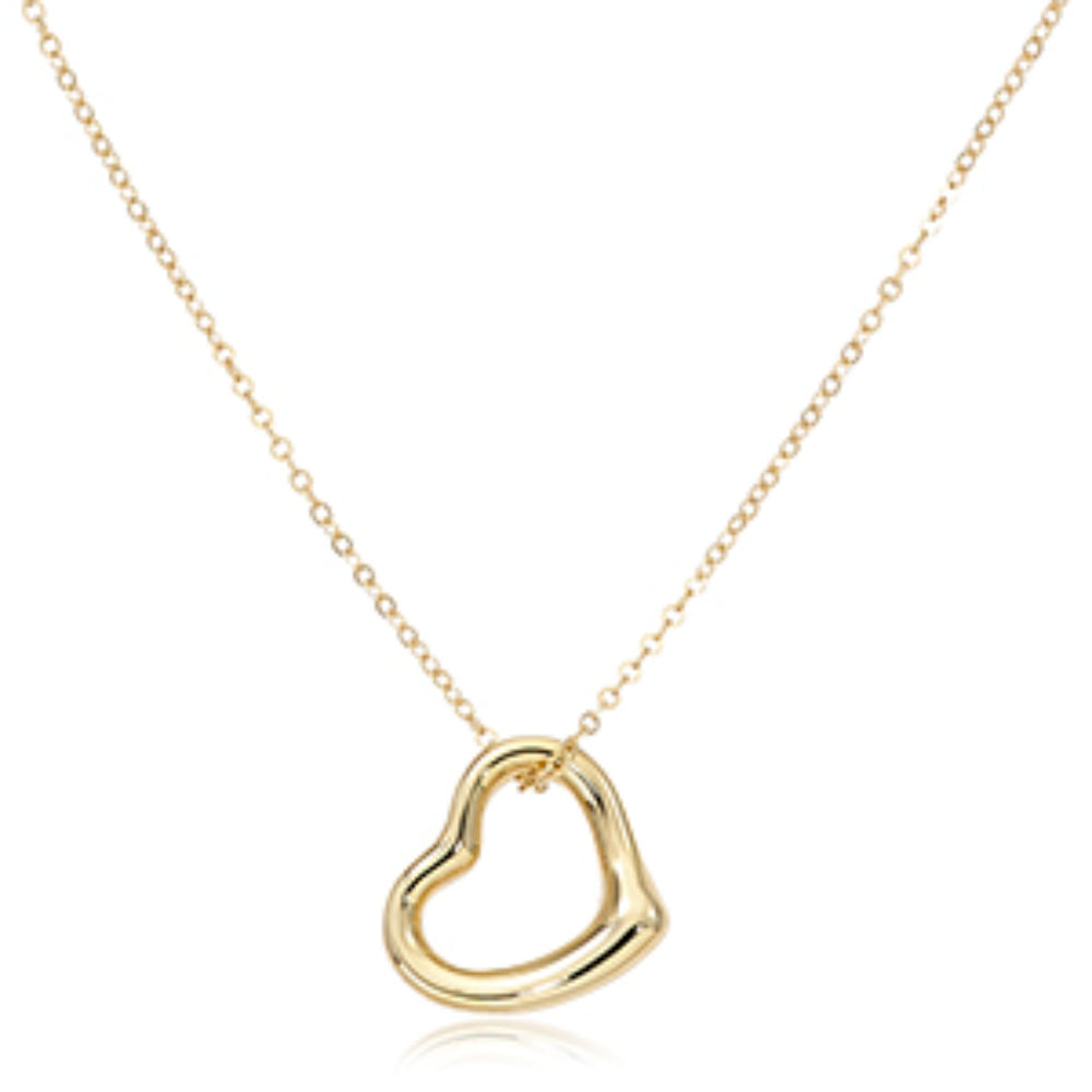 Gorgeous 14k Yellow Gold Heart - Shaped Slide Pendant Necklace