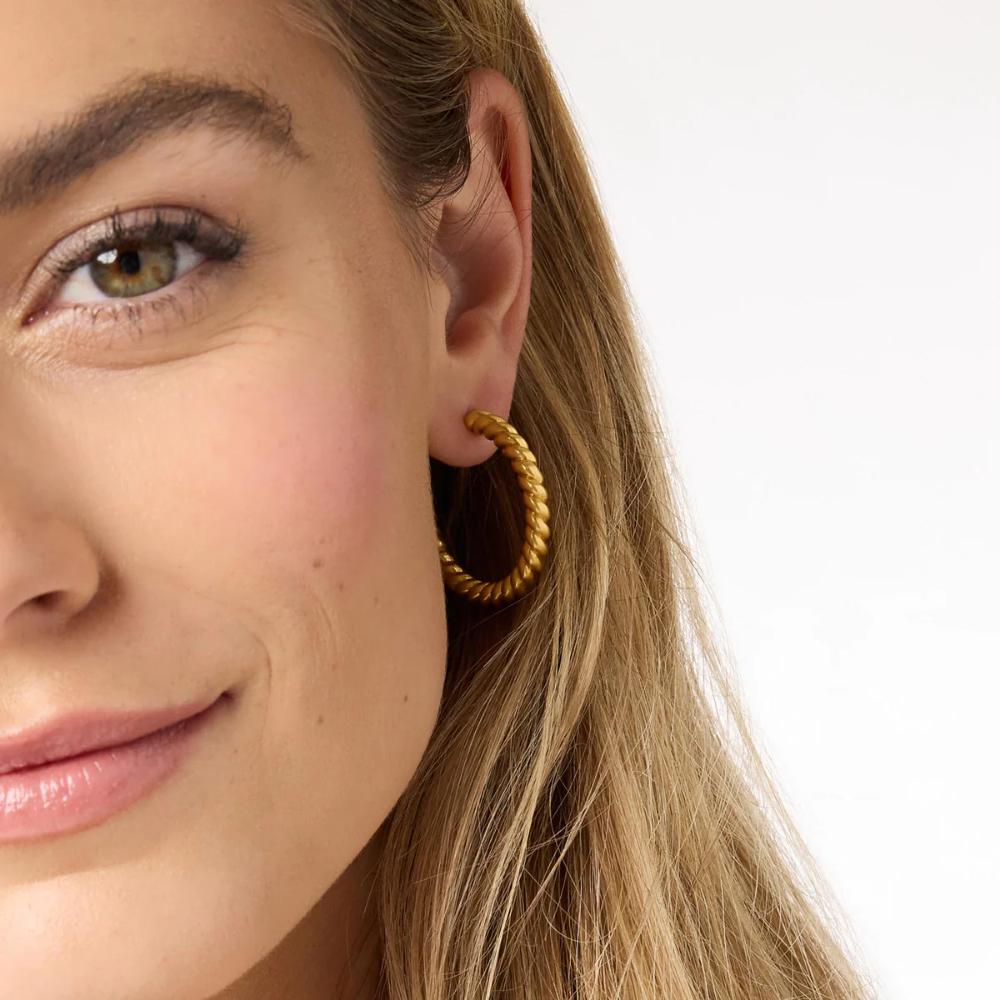 Julie Vos Golden Nassau Twisted Rope Hoop Earrings