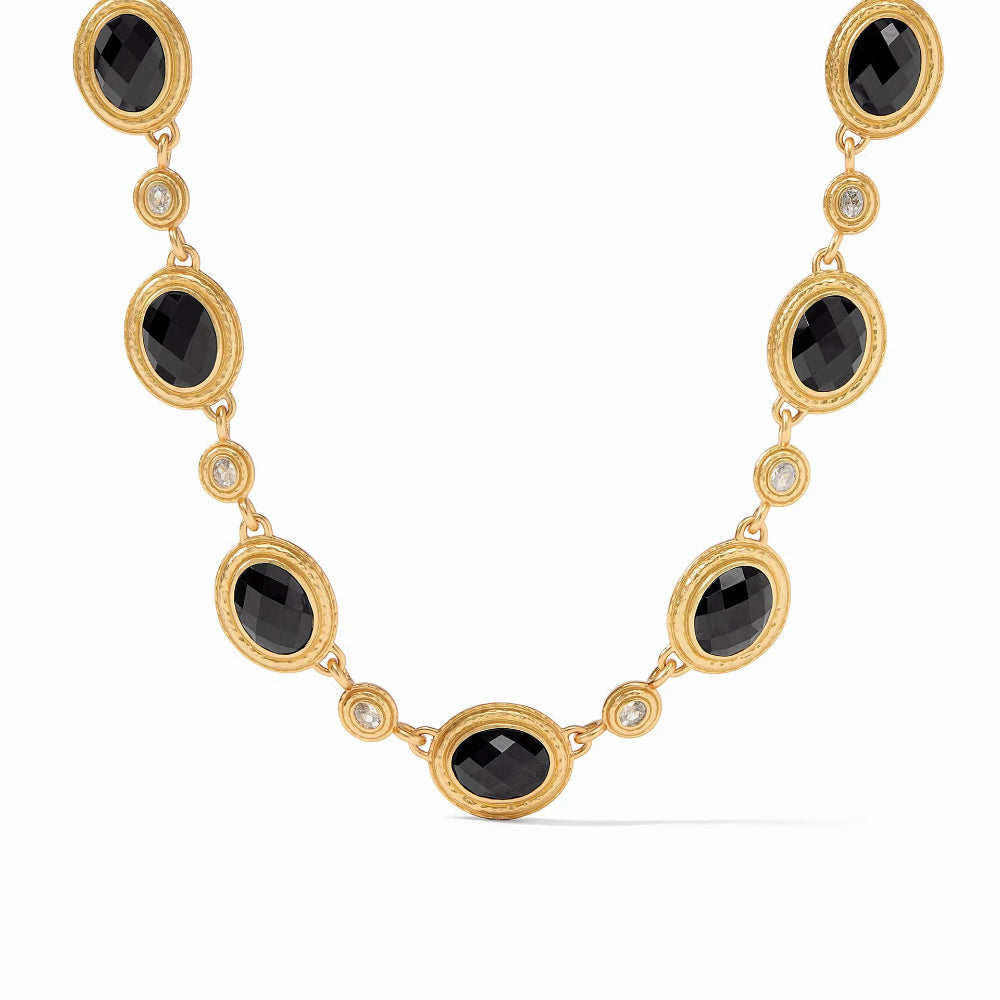Julie Vos Tudor Style Stone and CZ Adjustable Necklace in 24k Gold Plate