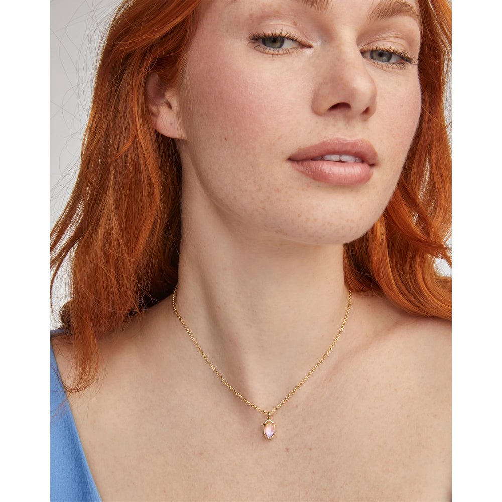 Kendra Scott Gold Sunrise Watercolor Hallie Short Pendant Necklace