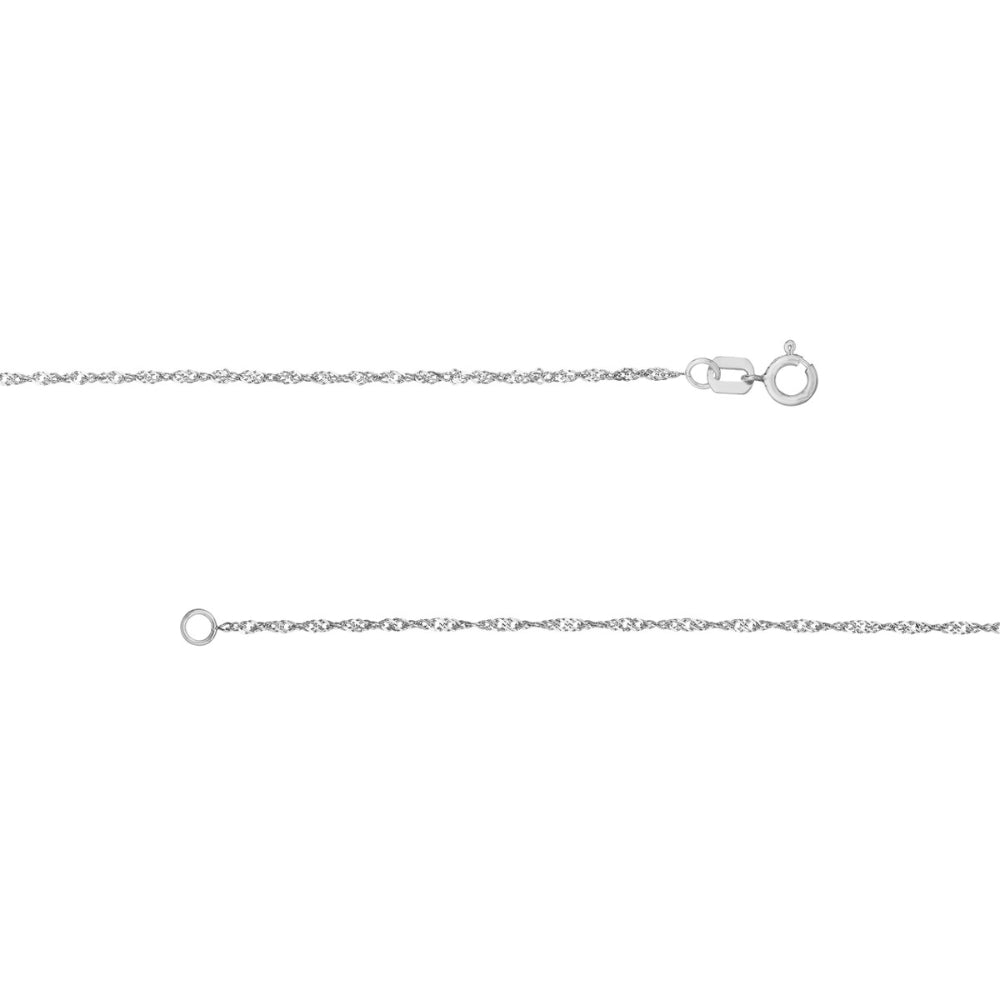 14k White Gold 1.15mm Twisted Singapore Chain for Elegant Look