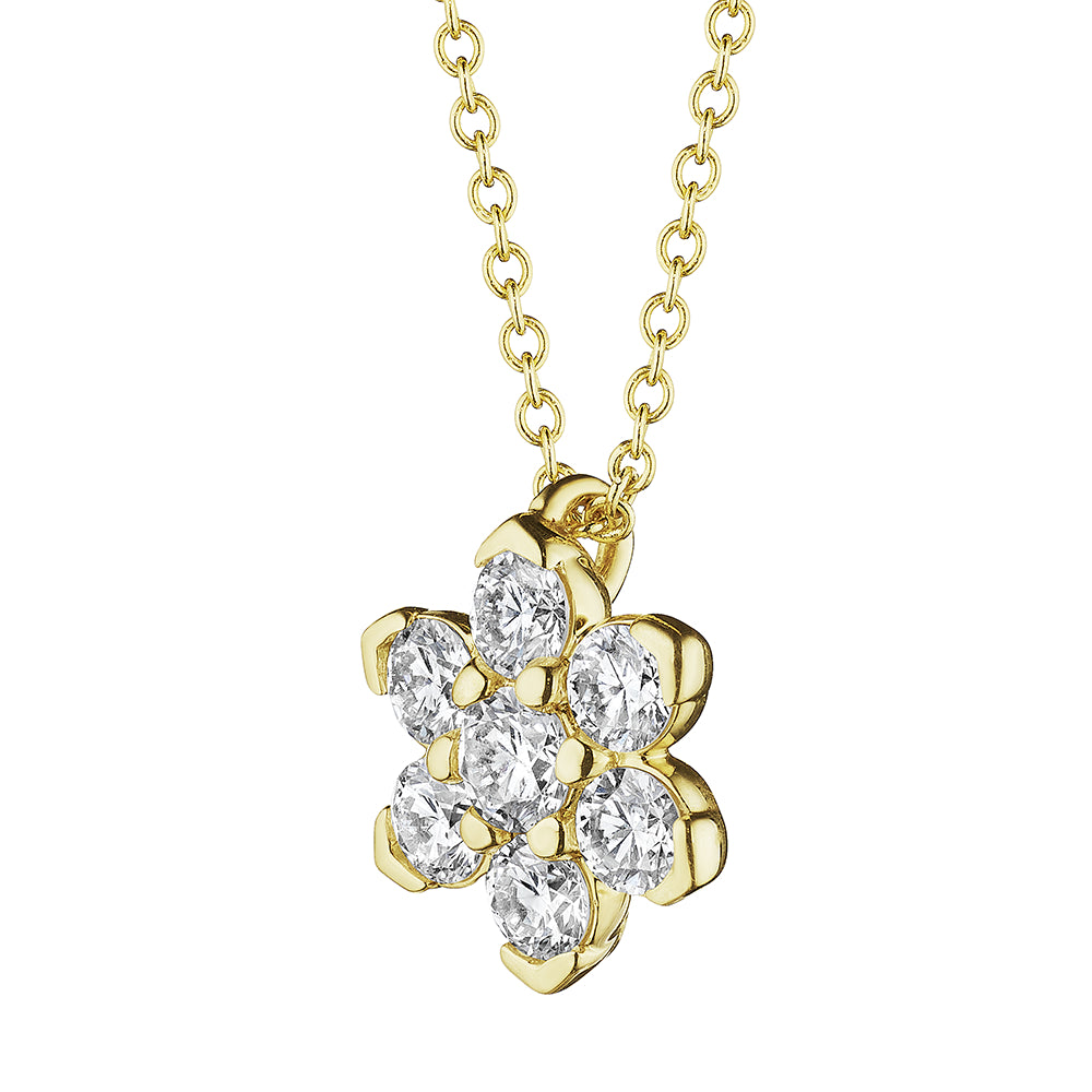 Verragio 18-karat Gold Medium-sized Star-shaped Diamond Pendant Necklace for Women