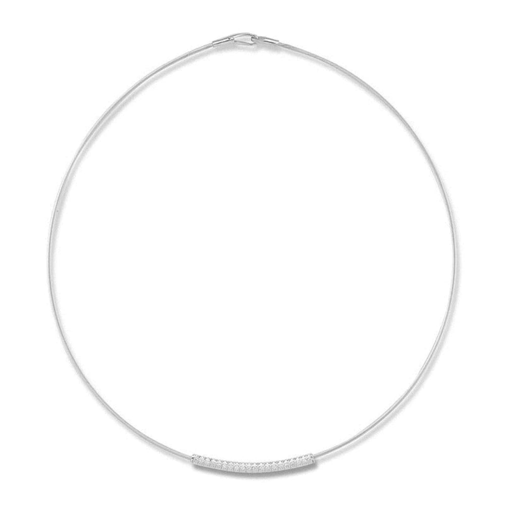 Exquisite 14k Gold Super-Flexible Wire Diamond Pave Necklace for Elegant Jewelry Lovers
