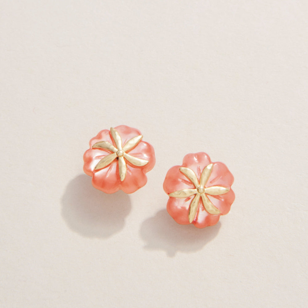 Exquisitely Carved Flower Stud Earrings by Spartina