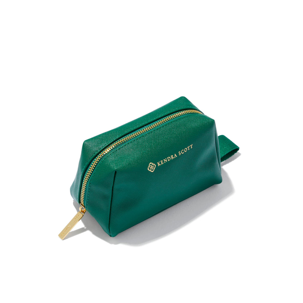 Kendra Scott Compact Polyurethane Cosmetic Zip Case for On - the - Go Essentials