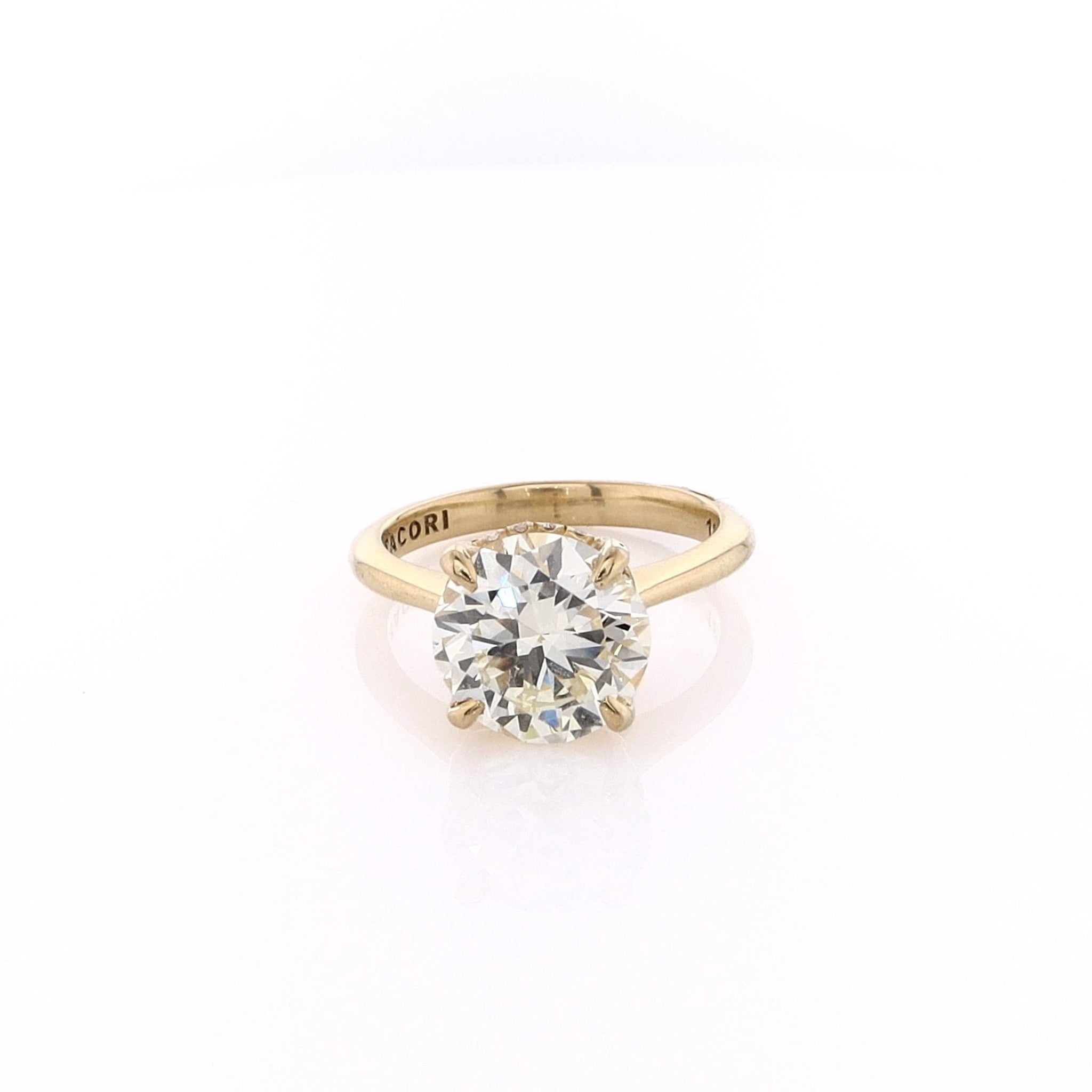 Tacori 18K Yellow Gold Brilliant Round Diamond Engagement Ring Size 7.5