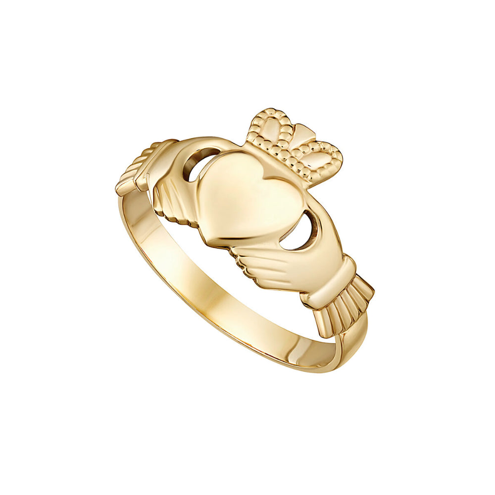 Lightweight 14k Gold Claddagh Ring for Women with Irish Hallmark