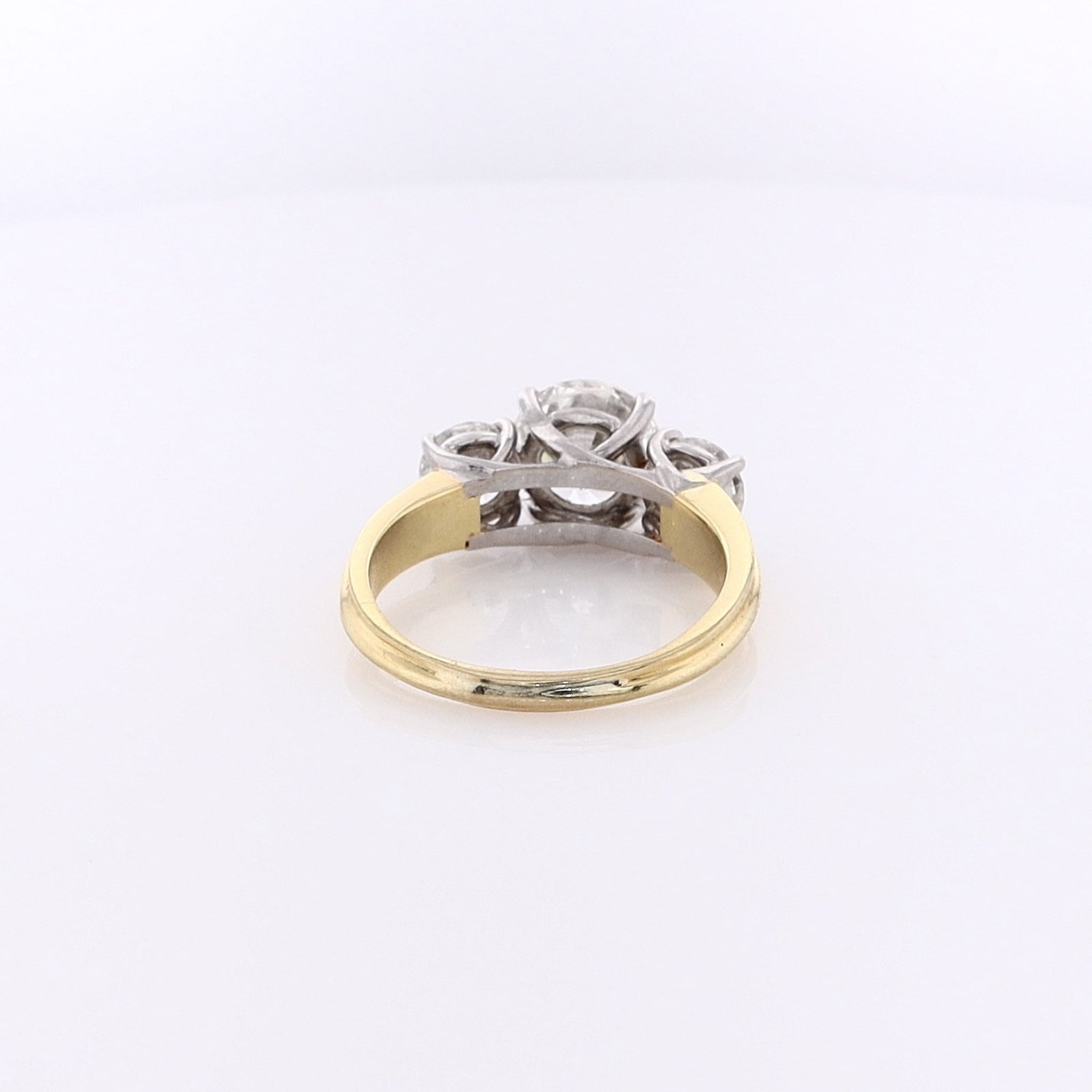 Exquisite Estate Lazare 18 Karat Yellow Gold and Platinum Trellis-Style Diamond Engagement Ring for Women
