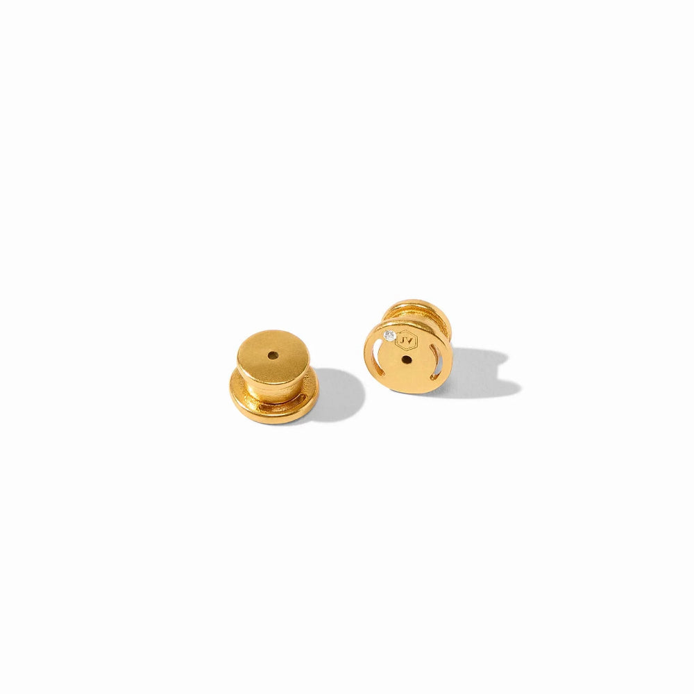 Julie Vos 24K Gold Plated Puffy Heart Hoop & Charm Earrings for Pierced Ears