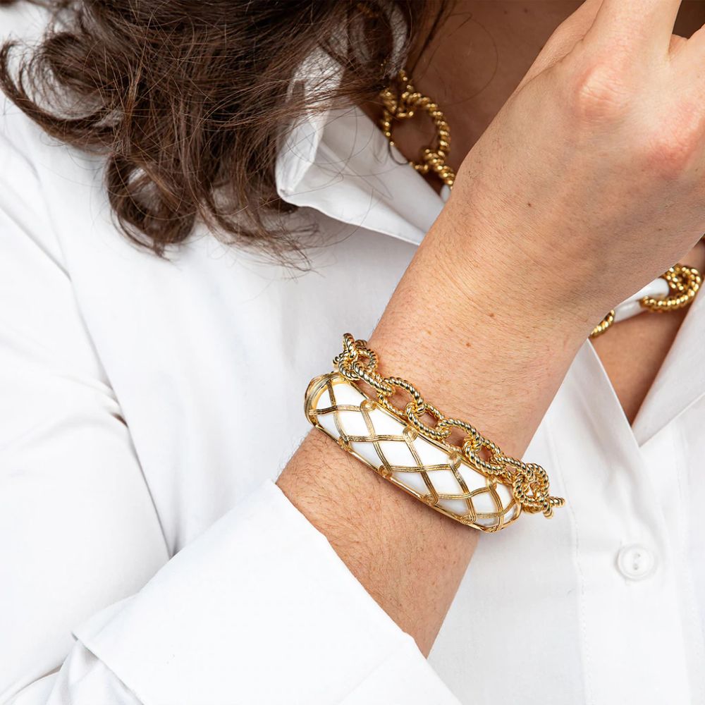 Capucine De Wulf Victoria Small Gold-Plated Brass Chain Bracelet for Women