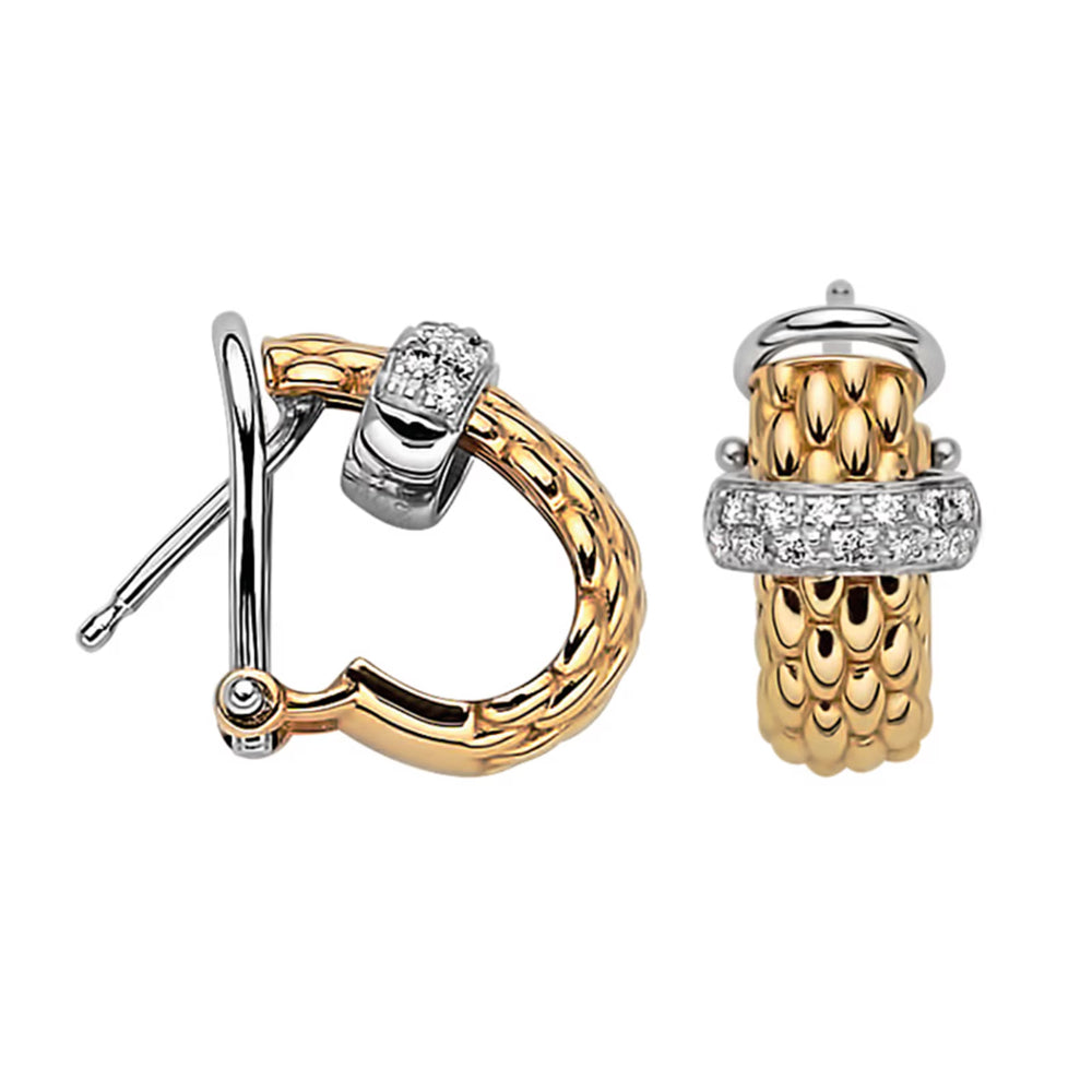 Fope Vendome 18k Gold and Diamond Hoop Earrings for Women's Jewelry Collection