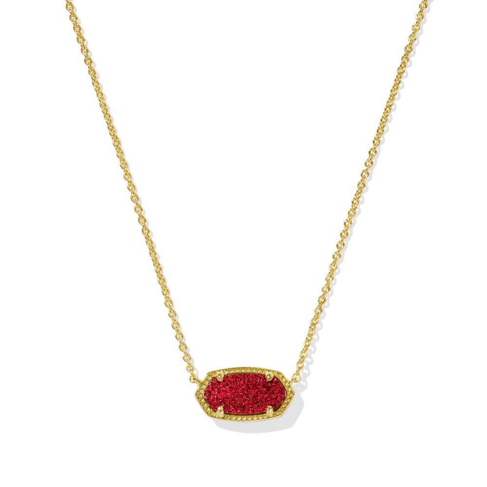 Kendra Scott Elisa Gold Short Pendant Necklace Featuring Drusy Stone - A Versatile Jewelry Piece