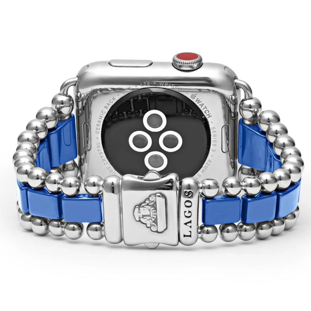 Lagos Ultramarine Ceramic and Stainless Steel Smart Watch Bracelet for Apple Watch, 42 - 49mm