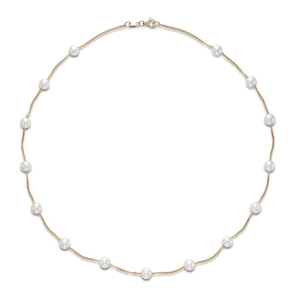 14k Gold-plated Freshwater Pearl Tin Cup Style Women's Necklace