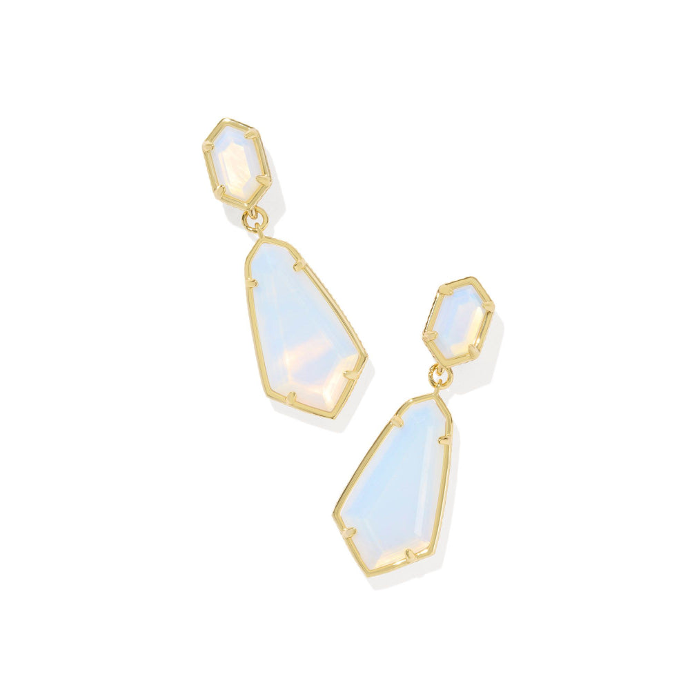 Kendra Scott Gold Opalite Illusion Hallie Convertible Drop Earrings