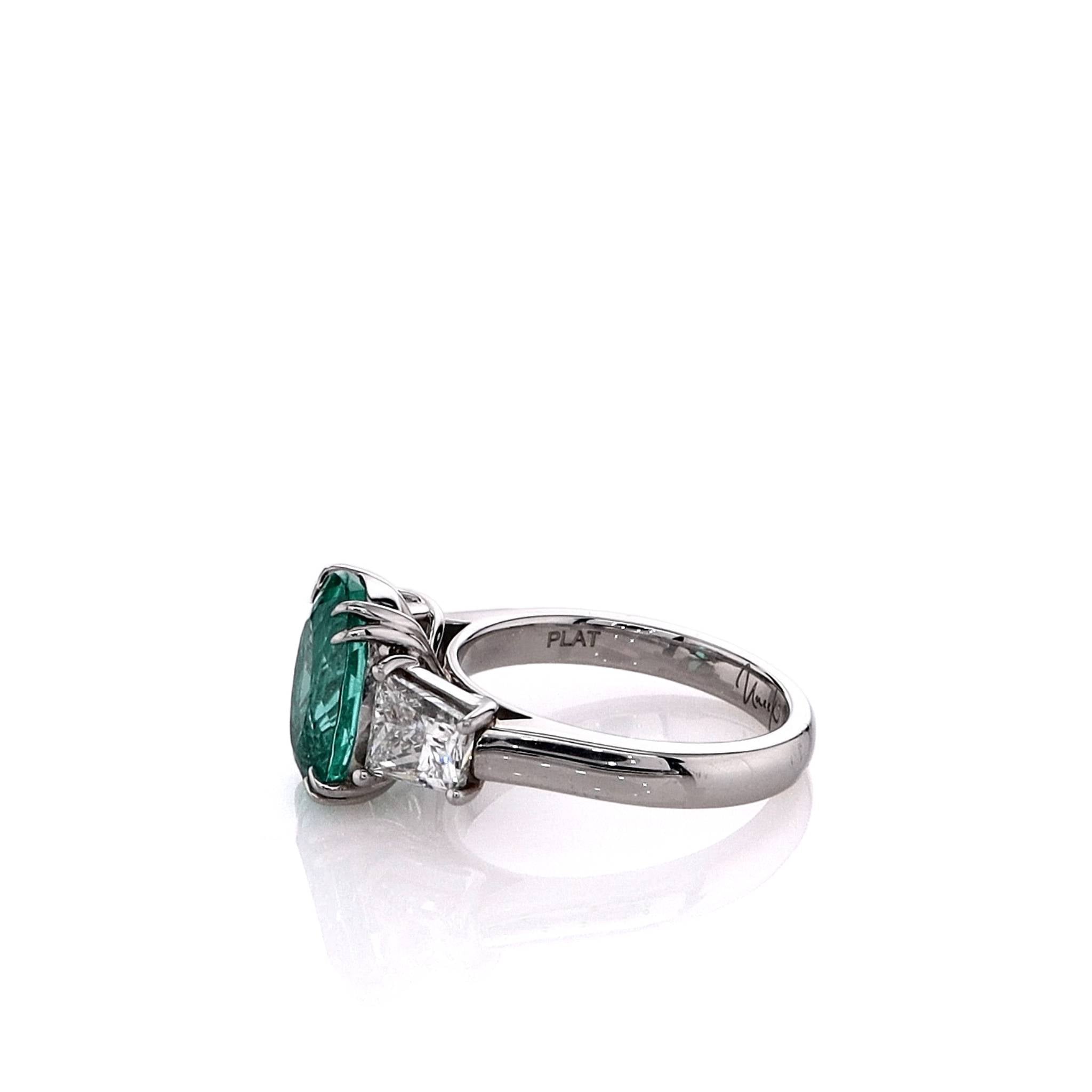 Exquisite Platinum Paraiba Tourmaline and Diamond Engagement Ring Certified by C. Dunaigre