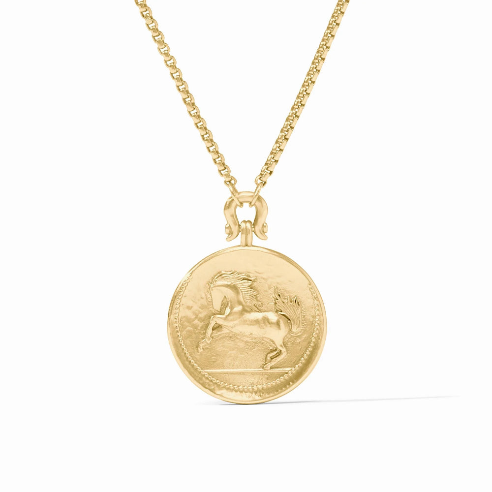 Julie Vos Adjustable 24K Gold-Plated Saratoga Prancing Horse Necklace