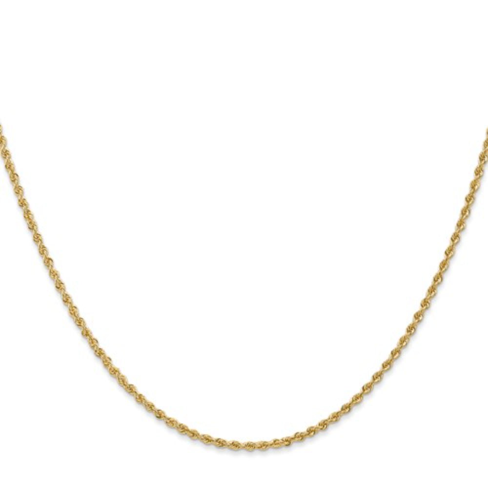 14k Yellow Gold 1.5 Millimeter Rope Chain for Jewelry