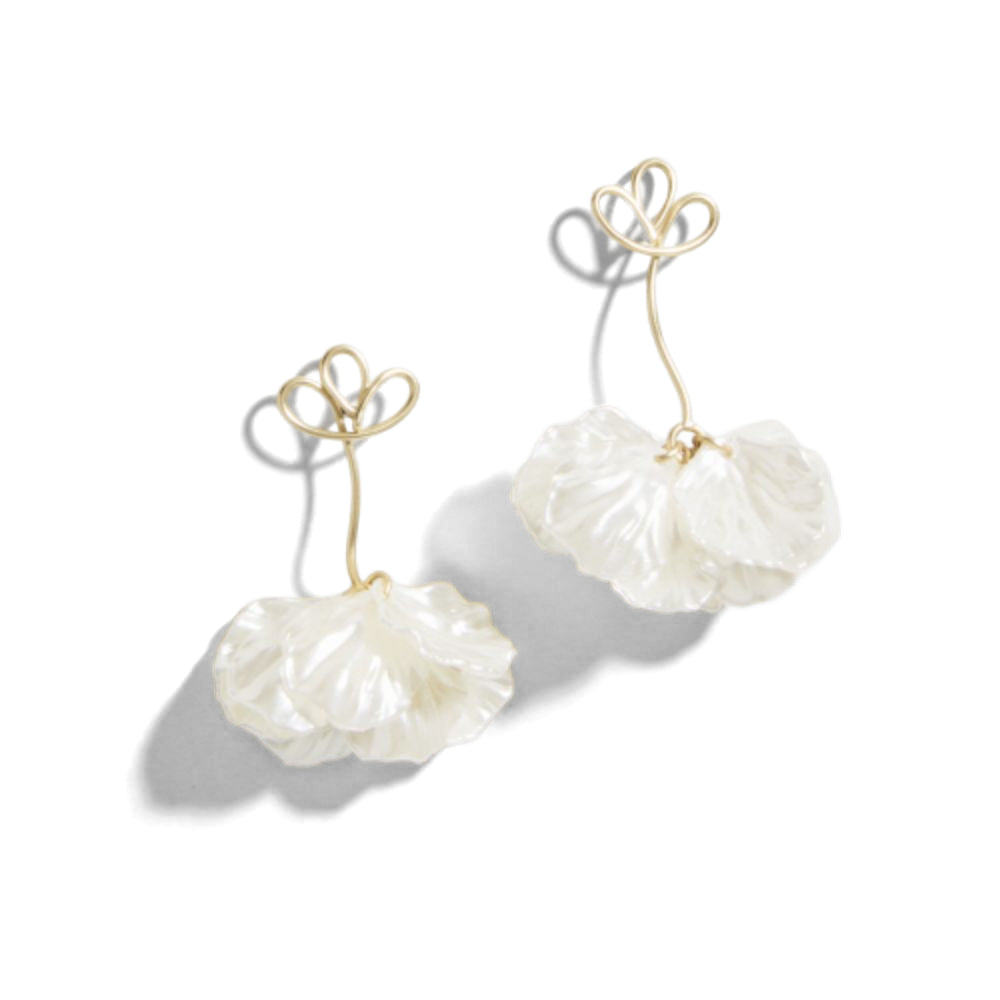 Pearl-adorned Spartina Corolla Stem Style Earrings for Women