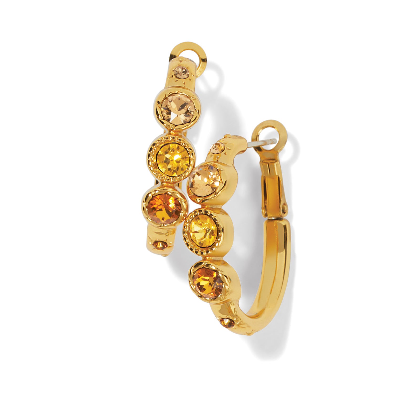 Brighton Gold - Plated Multi - hued Halo Glow Trio Hoop Earrings for Spring