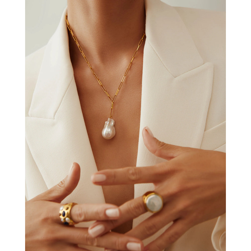 Anna Beck Oversized Baroque Pearl Necklace for Trendy Layering