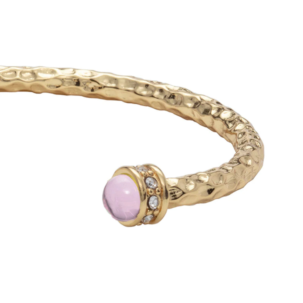 18ct Gold Plated Premium Brass Halcyon Days Hammered Torque Bangle