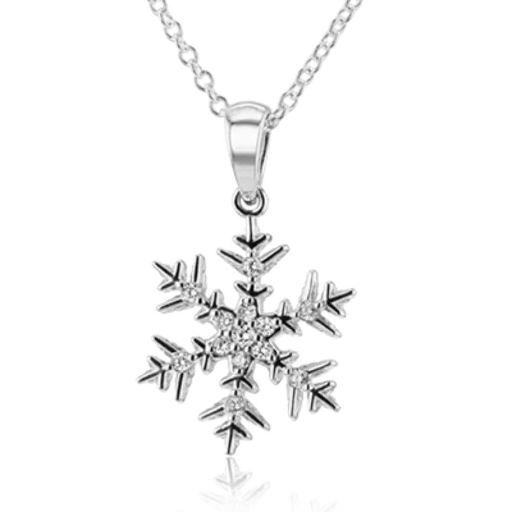Simon G. Exquisite 18k White Gold Snowflake-Shaped Diamond Pendant for Jewelry Lovers