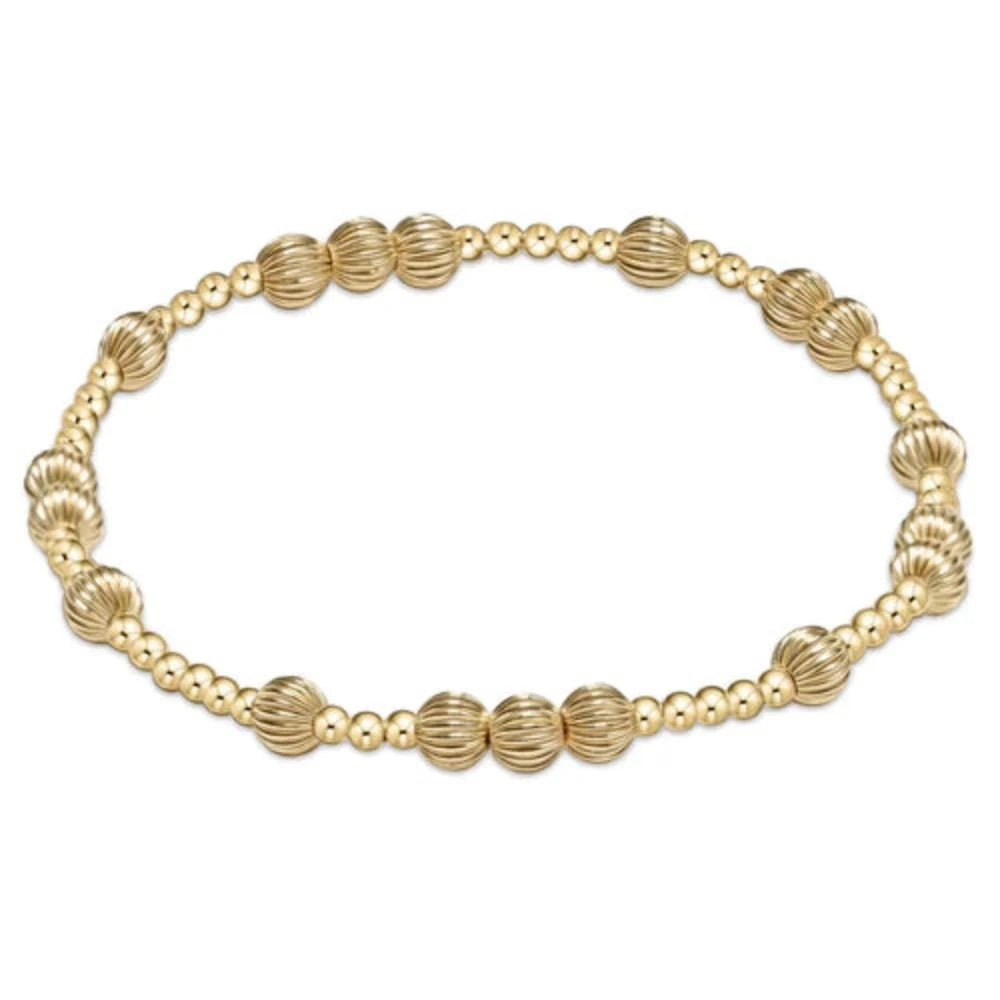 Enewton 6.25-inch Gold 5mm Hope-themed Handmade Dignity Bead Bracelet