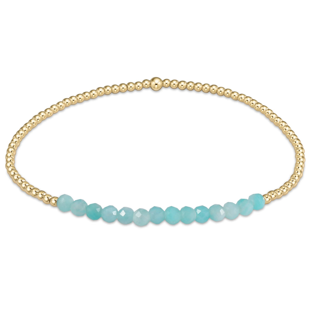 Enchanting 6.25-inch 14kt Gold-Filled 2mm Amazonite Gemstone Bead Bracelet