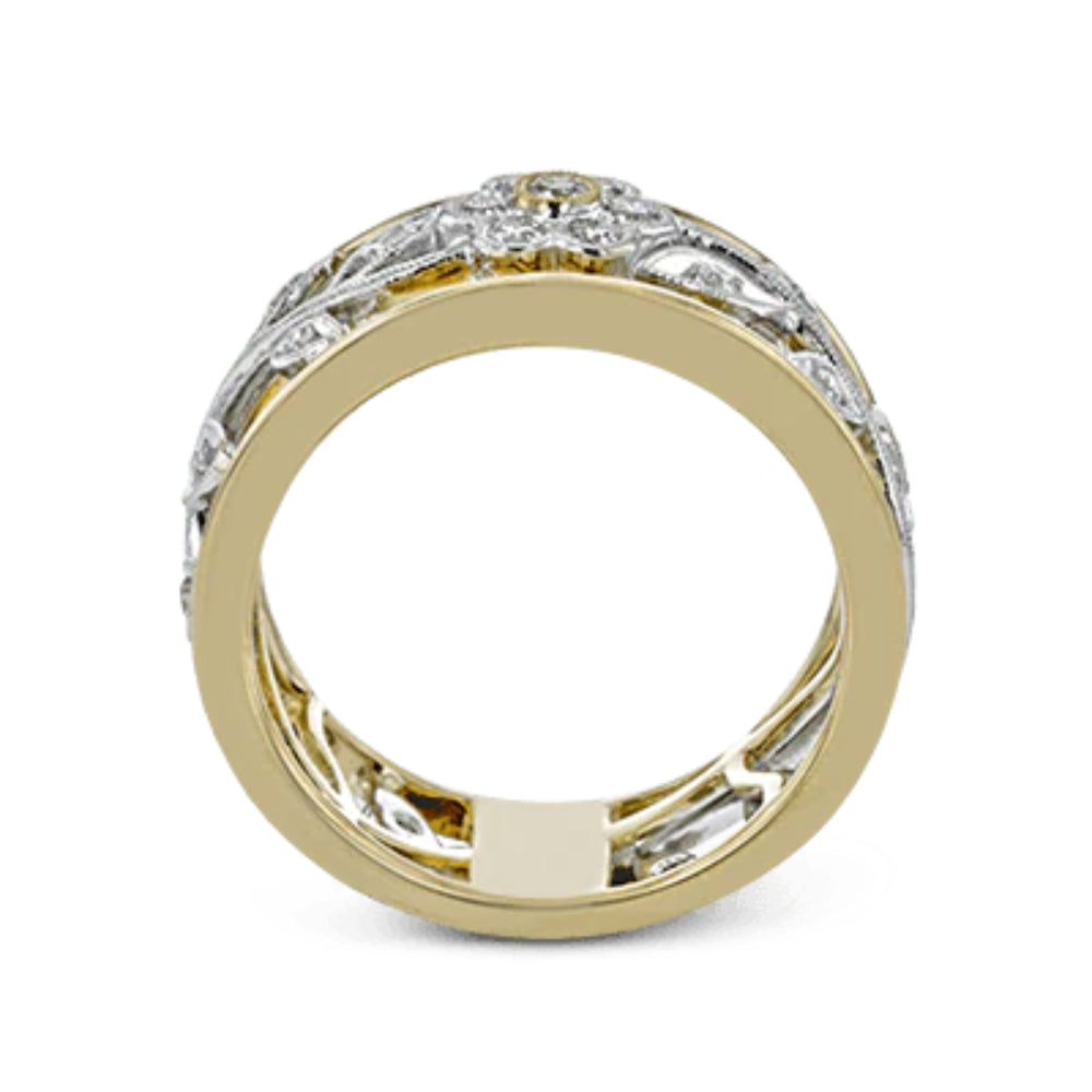 Simon G.'s 18k Two - Tone Trellis Diamond Ring with Vintage Flair