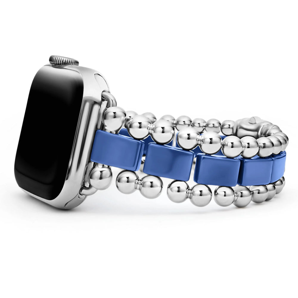 Lagos Smart Ultramarine Ceramic & Stainless Steel Apple Watch Bracelet, 38 - 45mm
