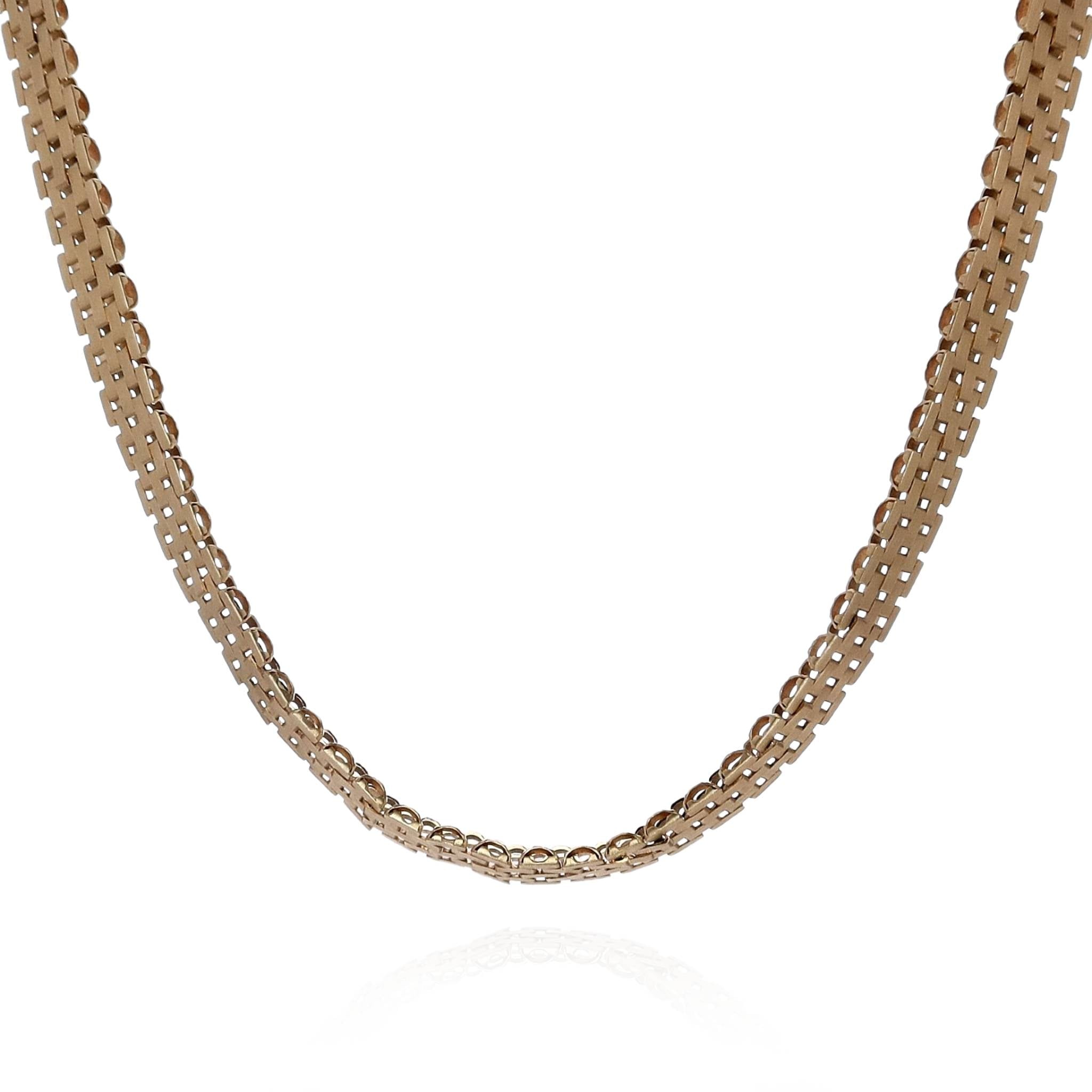 18-Inch 14k Yellow Gold Polished Panther Link Chain Necklace