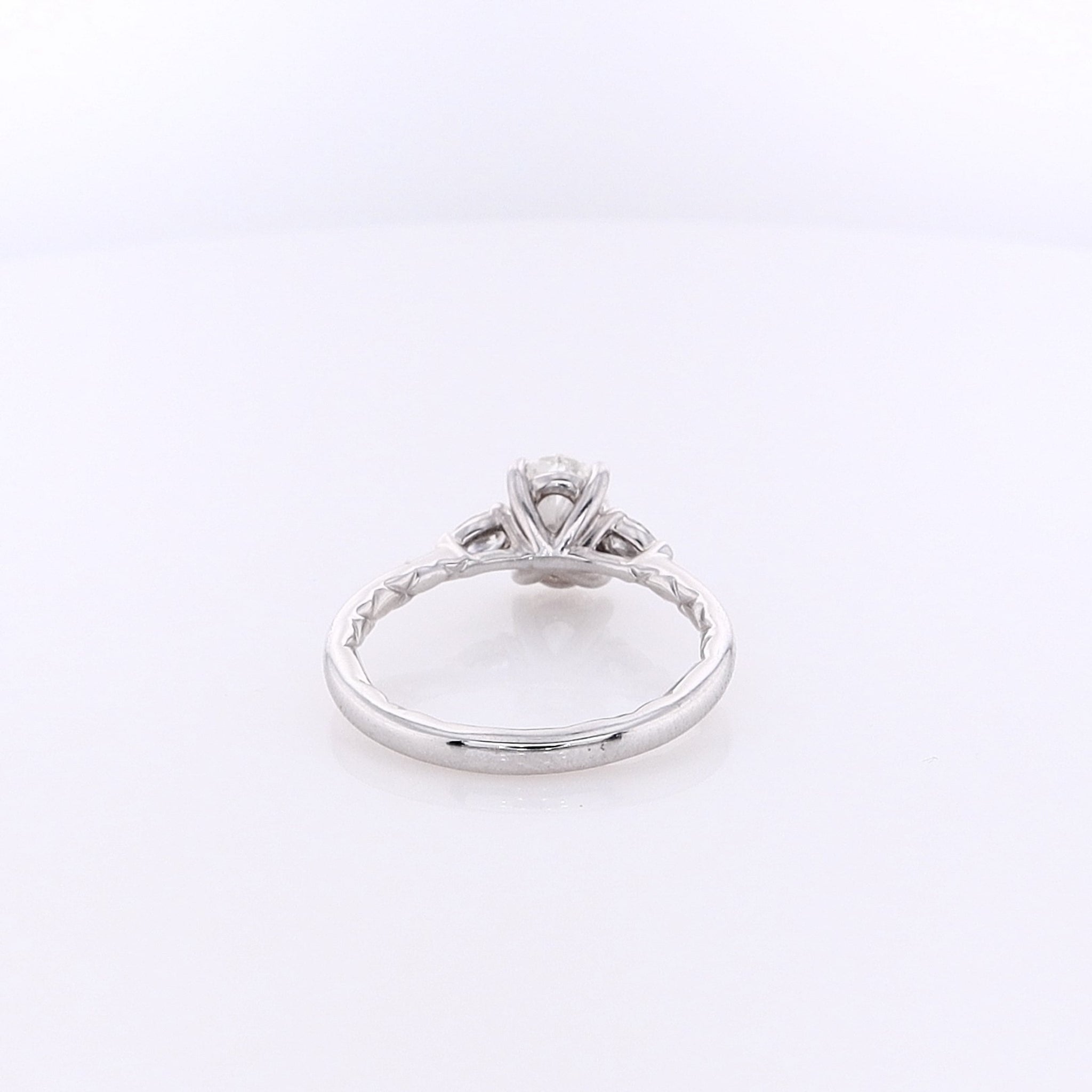14 Karat White Gold Oval Diamond Engagement Ring by A. Jaffee