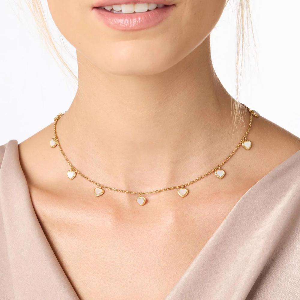 Julie Vos Delicate Mother of Pearl Heart Charm Necklace for Women - Elegant Jewelry Piece