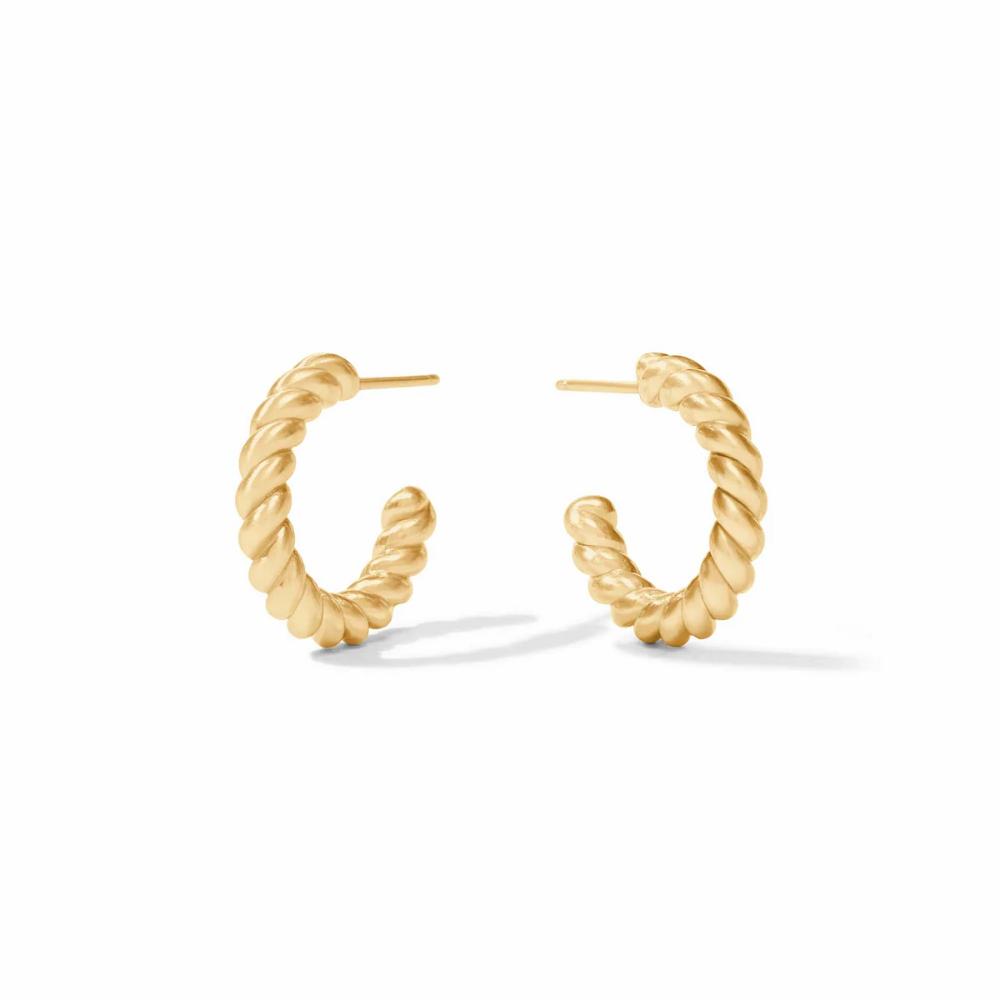 Julie Vos Golden Nassau Twisted Rope Hoop Earrings