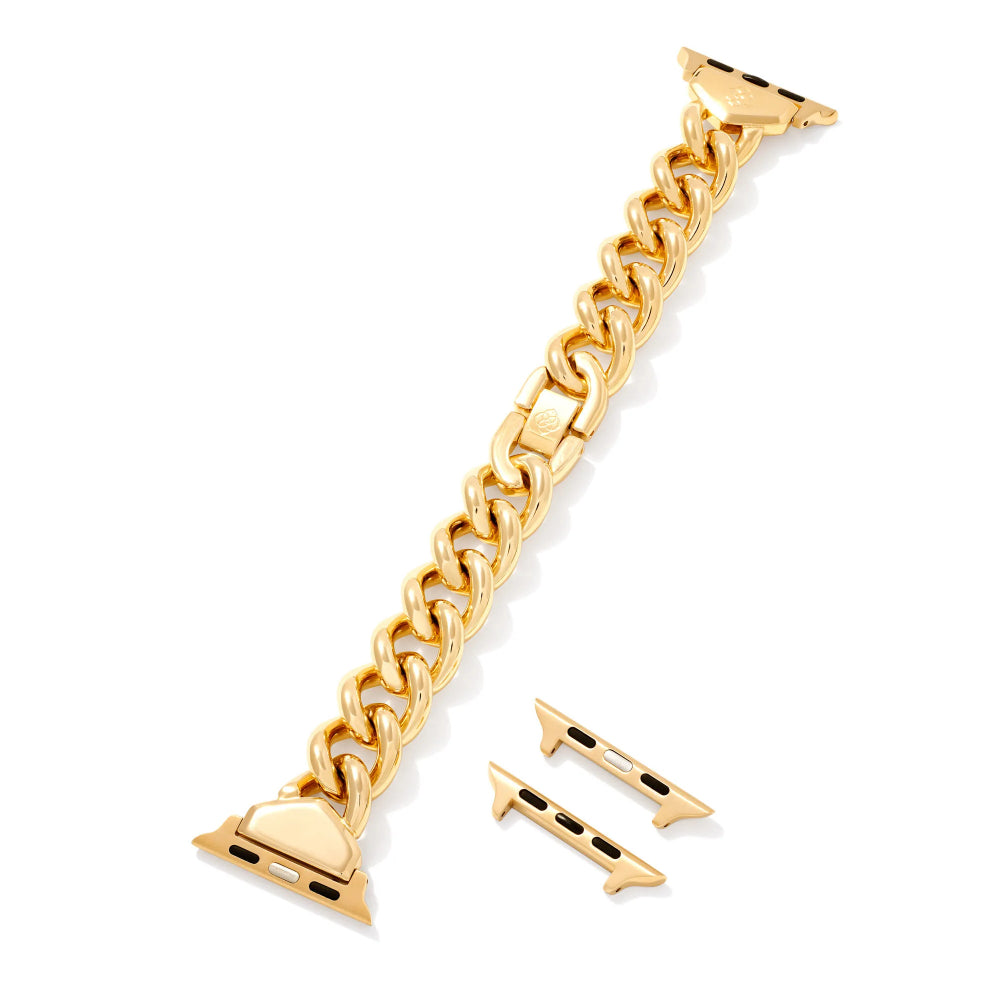 Kendra Scott Gold Tone Stainless Steel Whitley Chain Watch Band - S/M for Apple & Samsung