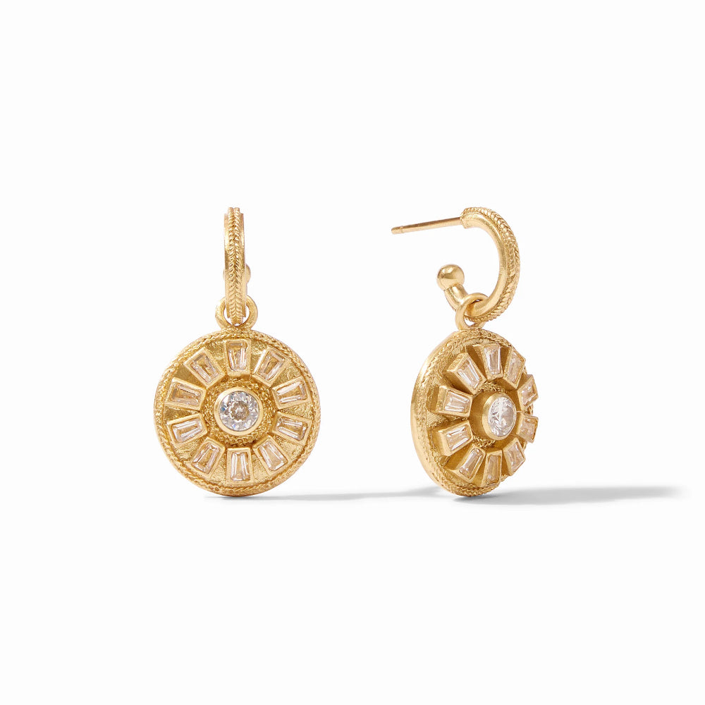 Julie Vos Glittering Aurora Hoop and Charm Earrings for Women