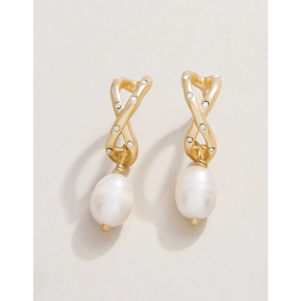 Pearl - Adorned Spartina Sprinkles Style Hoop Earrings for Fashionable Wear