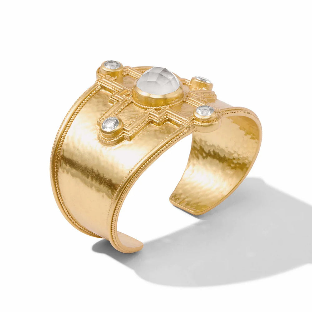 Julie Vos Theodora Clear Crystal Cuff - Oversized and Sparkling