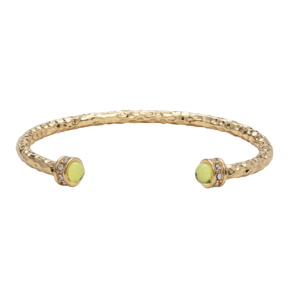 18ct Gold Plated Premium Brass Halcyon Days Hammered Torque Bangle