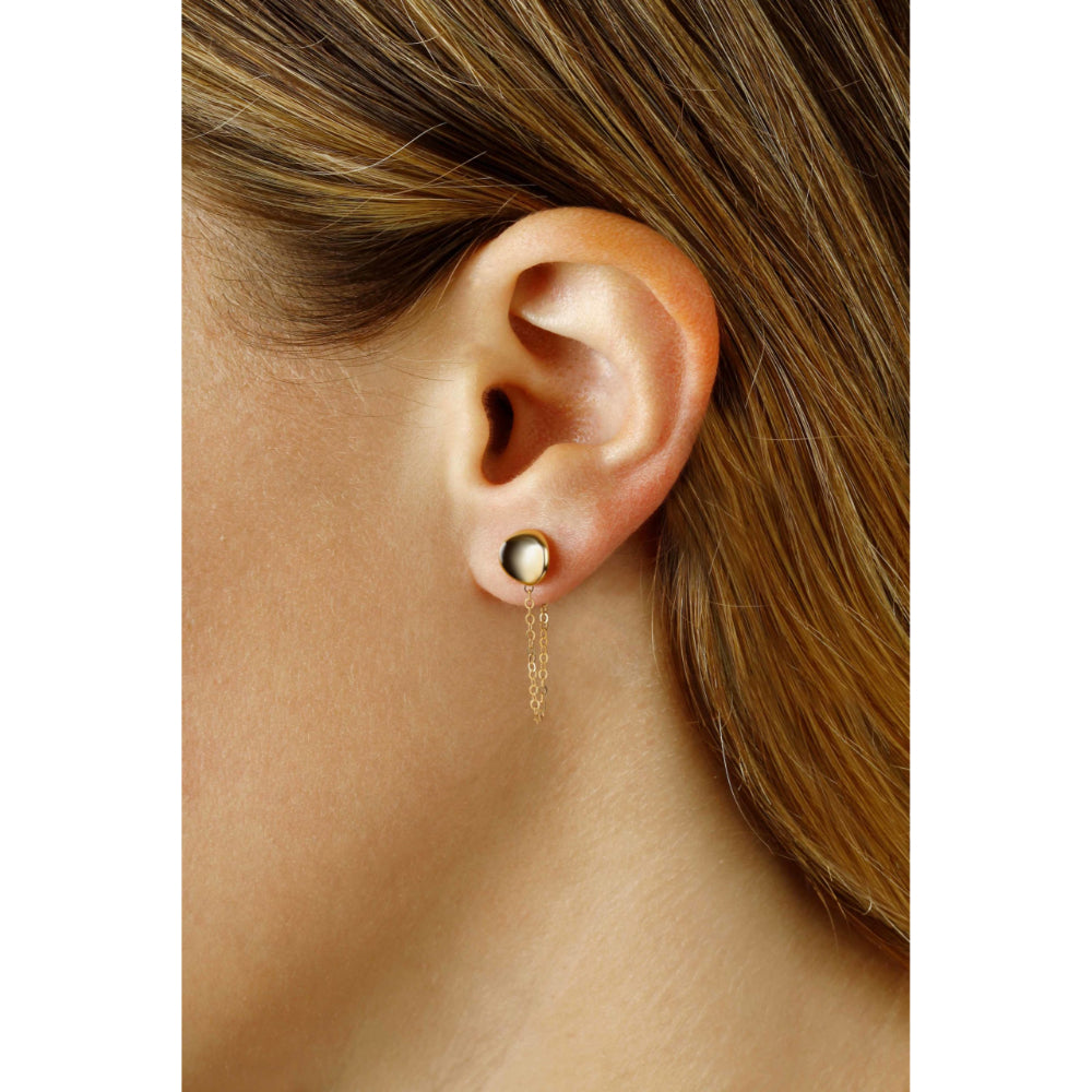 14k Gold Plated Disk and Chain Drop Style Earrings - A Fashionable Jewelry Accessory