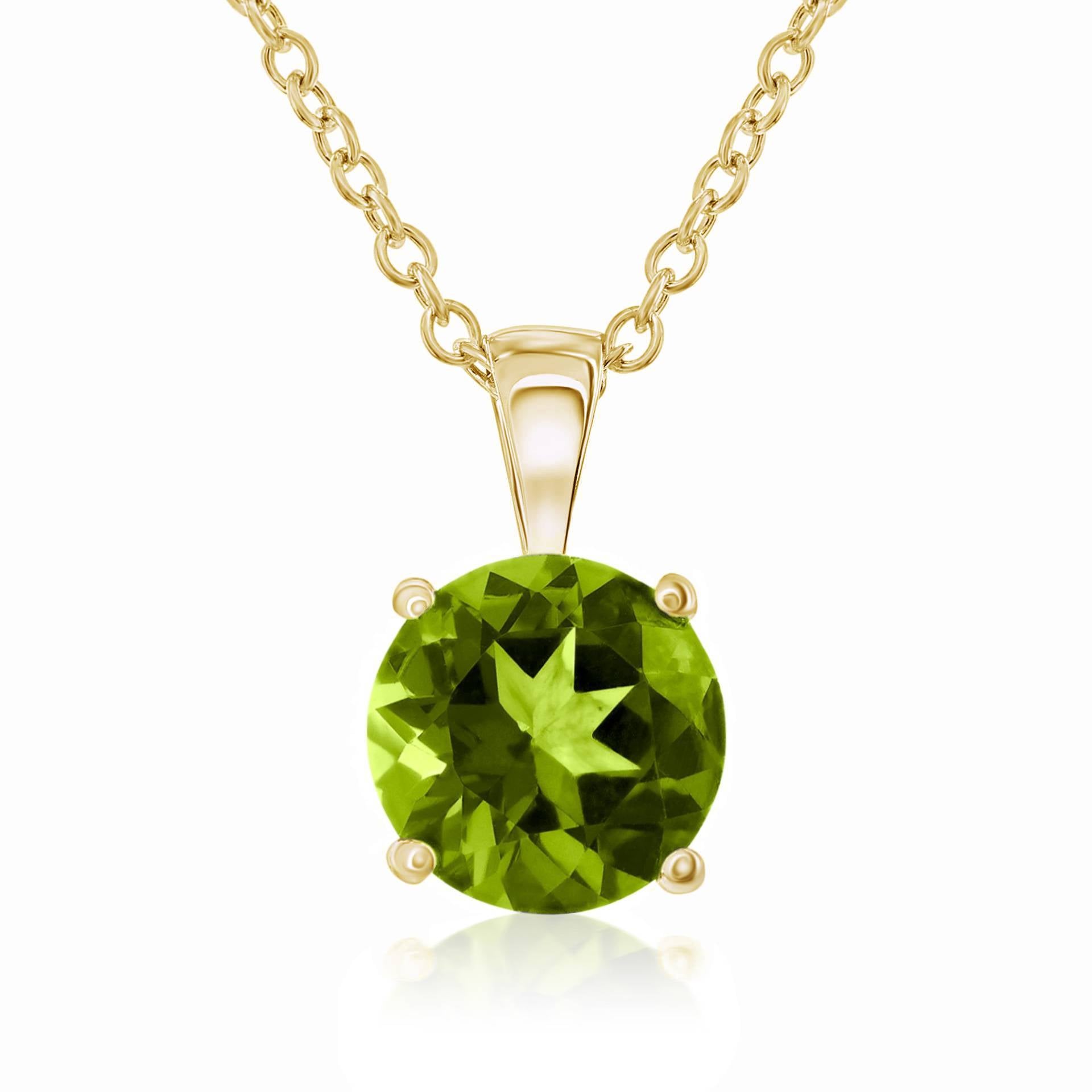 Smyth Jewelers 14k Gold Peridot Gemstone Pendant Necklace for Fashion Lovers