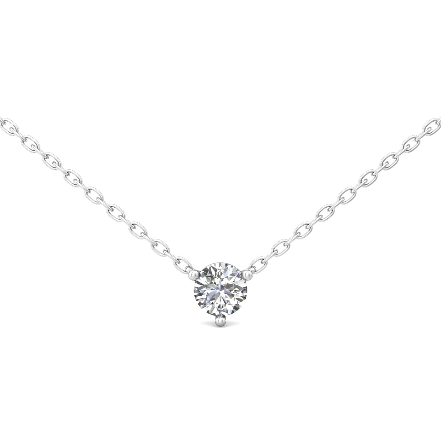 Smyth Diamond Classics Exquisite 14k Gold Single Round Diamond Solitaire Necklace Pendant